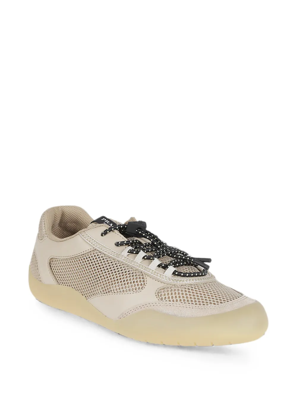 Prada Speedrock leather-trim sneakers Beige