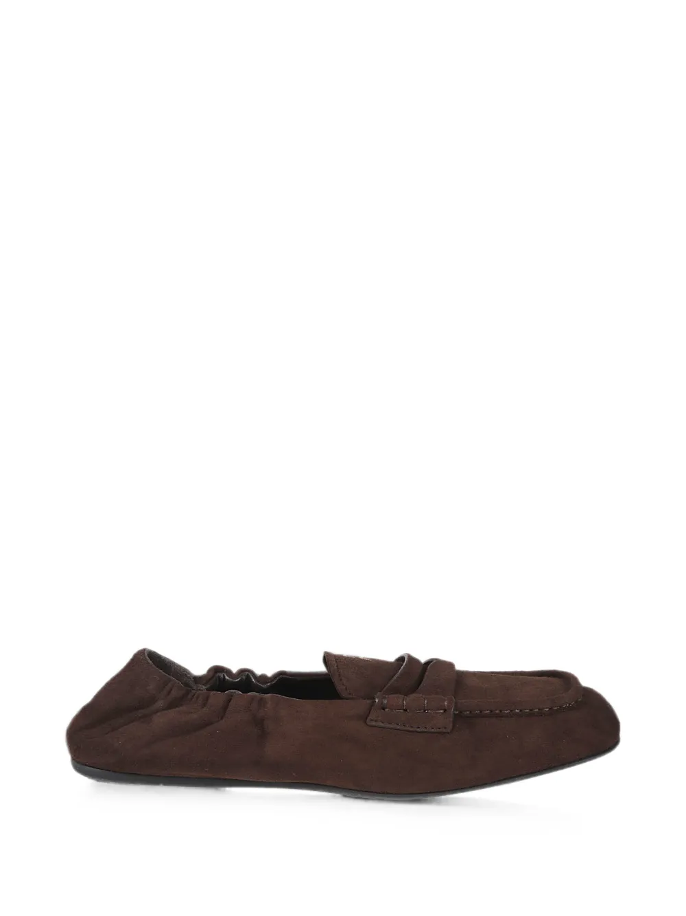 Miu logo-print suede loafers Bruin