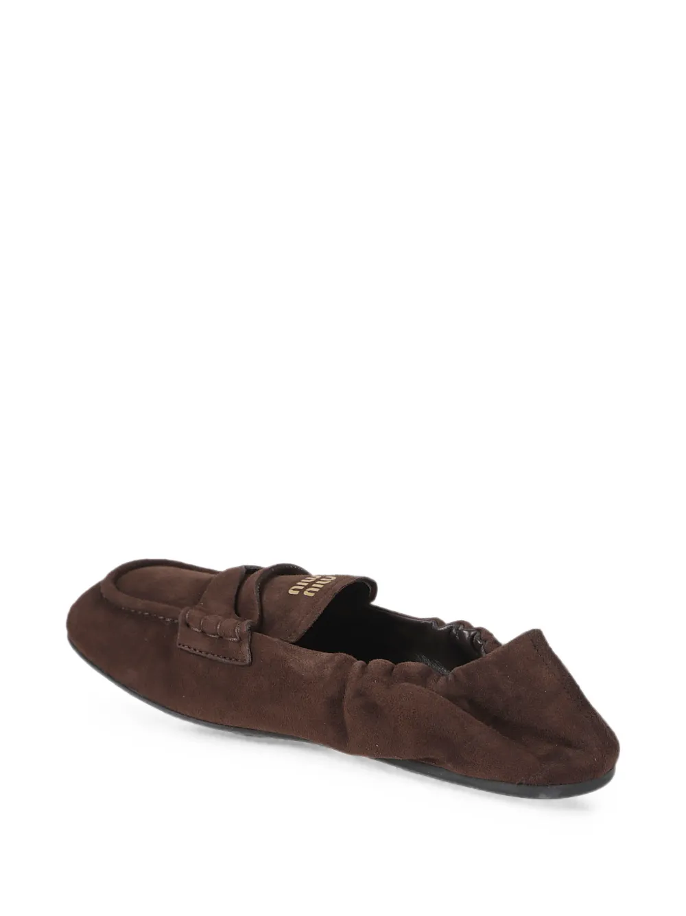 Miu logo-print suede loafers Bruin