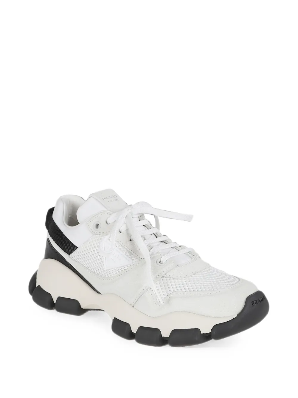 Prada triangle-logo panelled sneakers Wit