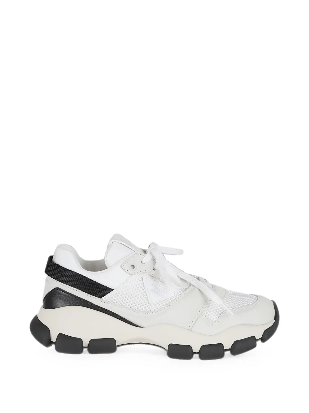 Prada triangle-logo panelled sneakers Wit