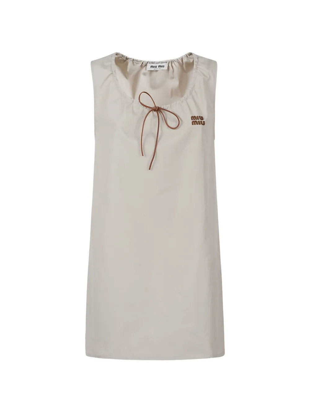 Miu Miu logo-detail mini dress - Toni neutri
