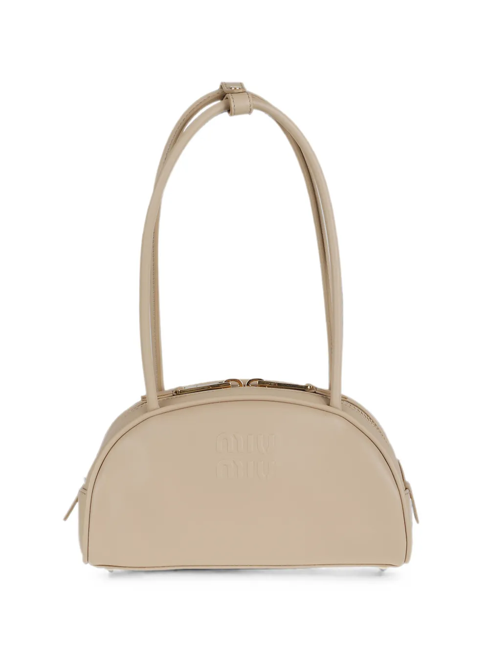 Miu Miu embossed-logo shoulder bag - Toni neutri