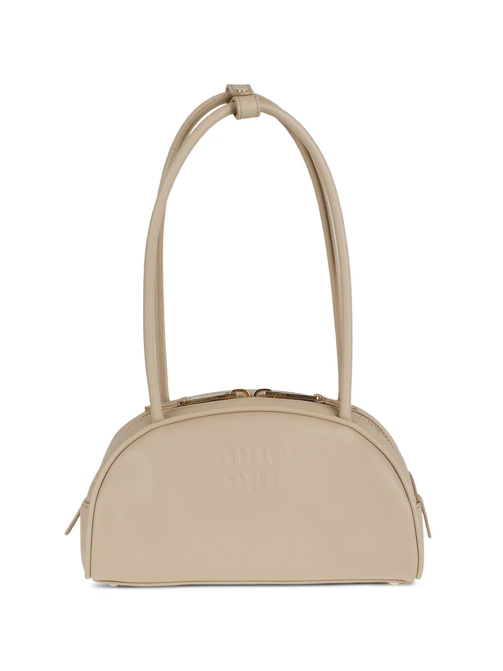 Miu Miu embossed-logo shoulder bag - Toni neutri