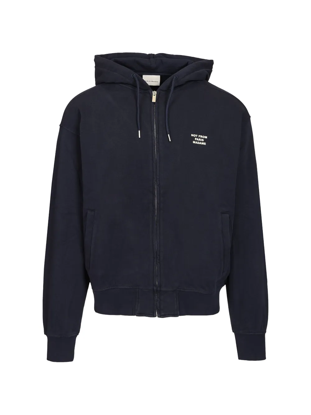 Drôle De Monsieur slogan-print zip-up hoodie - Blue