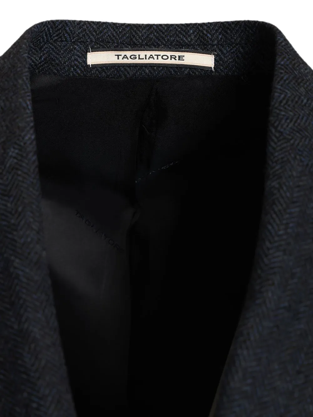 Tagliatore Paris jack met dubbele rij knopen en visgraatpatroon Grijs