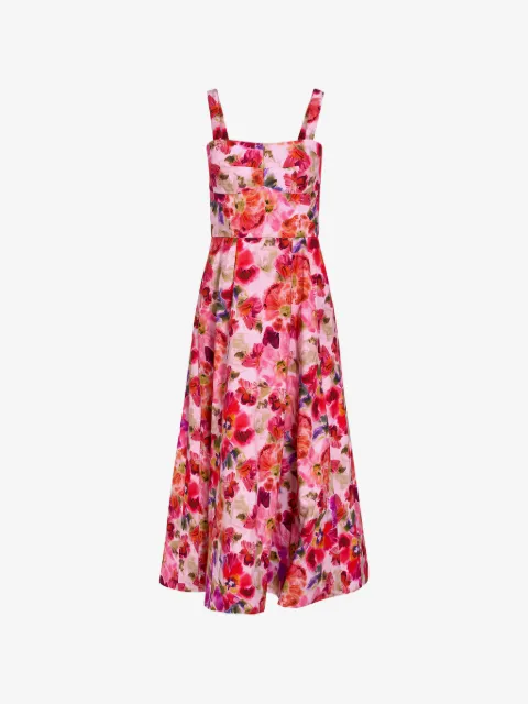 Saloni Sabrina floral-print midi dress
