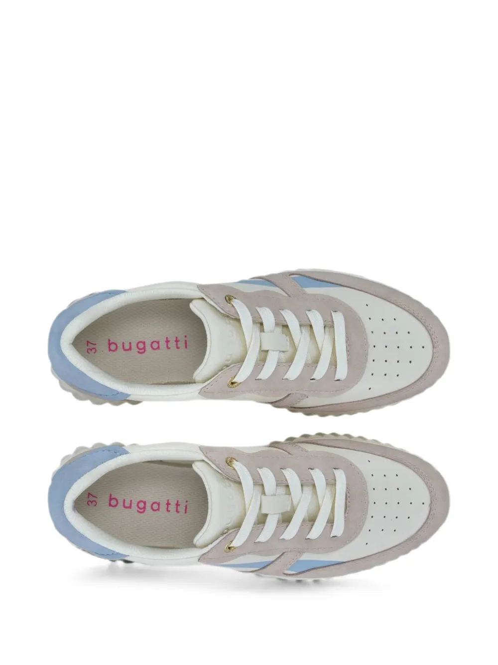 Bugatti Sneakers met geperforeerde vlakken Beige