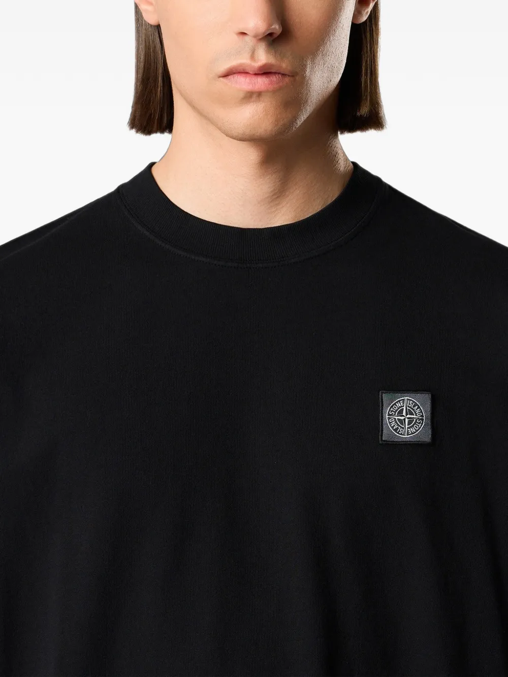 Stone Island 2100007 biologisch katoenen jersey Zwart