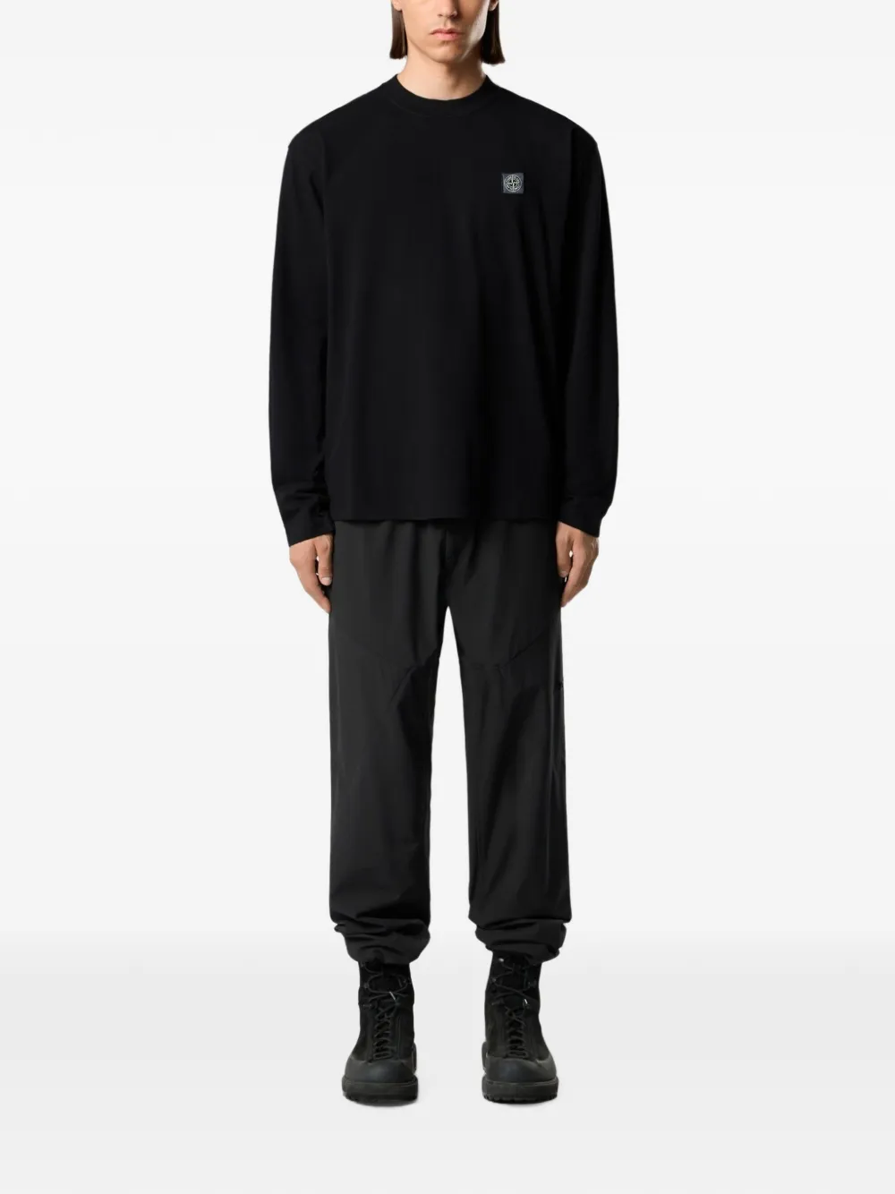 Stone Island 2100007 biologisch katoenen jersey Zwart