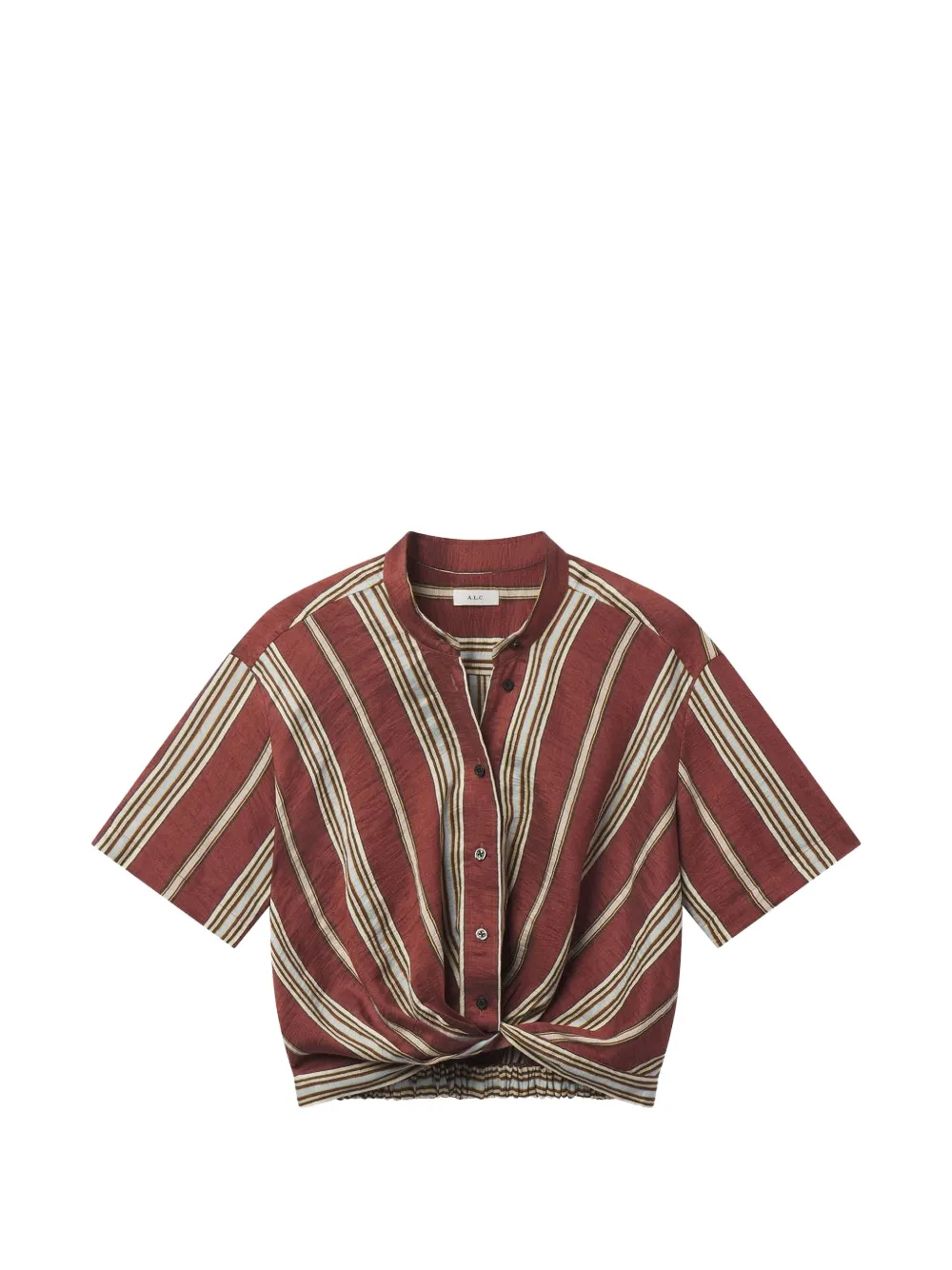 A.L.C. Leonore striped twist-front top - Brown