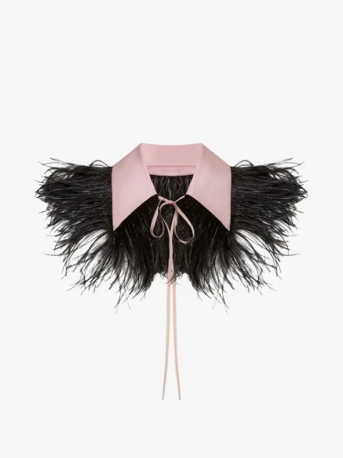 La DoubleJ La Scala feather-trim collar