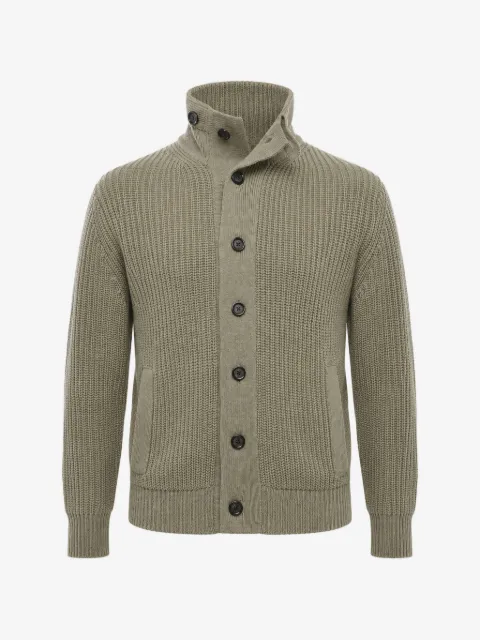 Paolo Pecora ribbed-knit high-neck cardigan