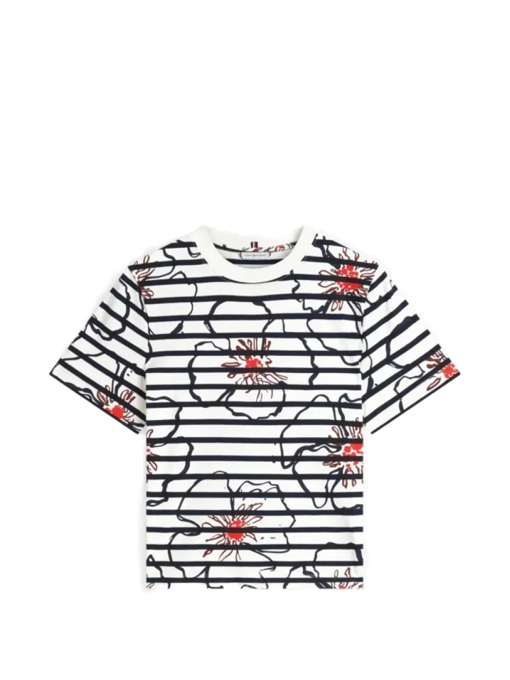 Tommy Hilfiger floral-print striped T-shirt - Bianco