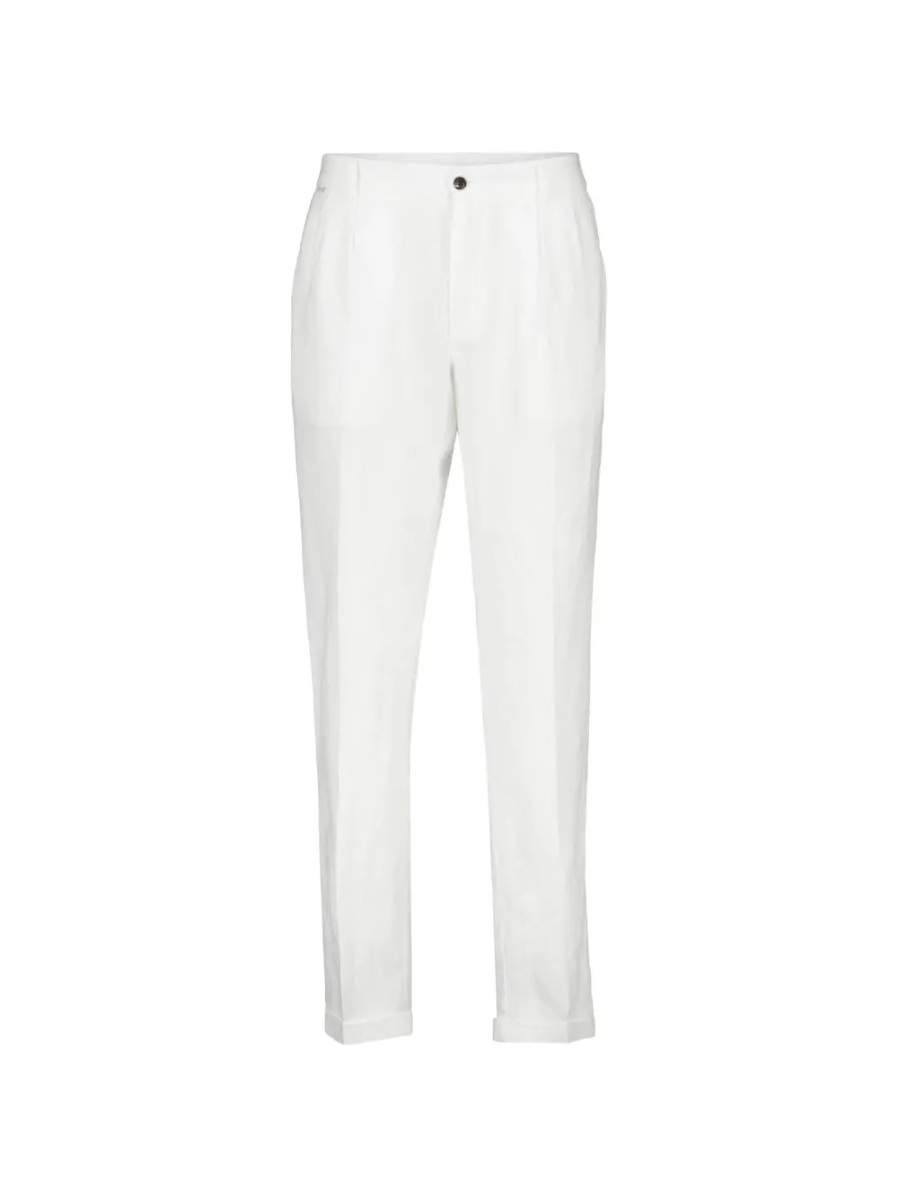 04651 Handelsgesellschaft MBH & Co. KG pleated linen trousers - Weiß