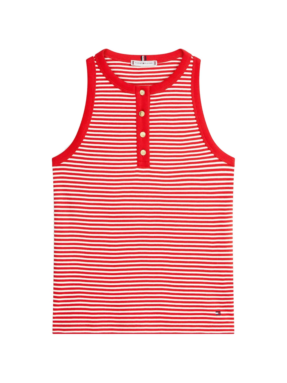 Tommy Hilfiger Henley striped top - Rot