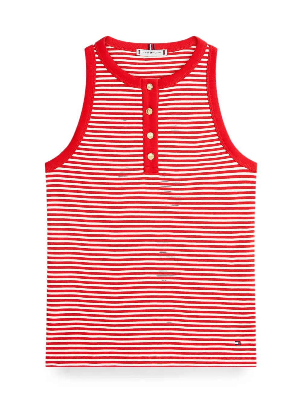 Tommy Hilfiger Henley gestreepte top Rood