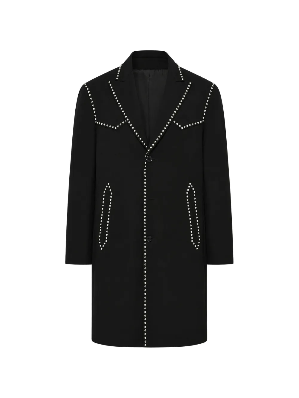 Dsquared2 Stud-embellished Relaxed-fit Coat In Black