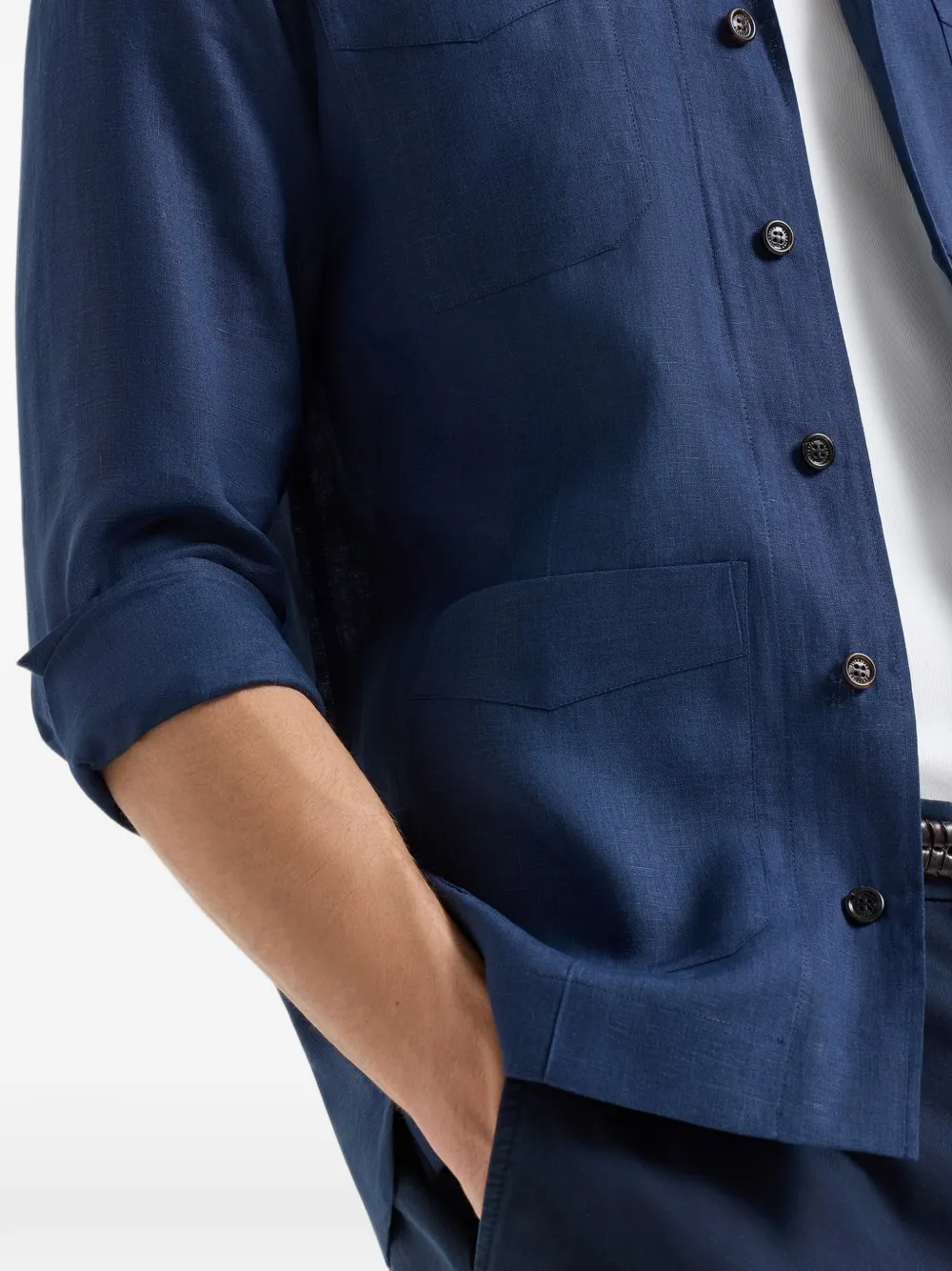 Brunello Cucinelli Overhemd met knoopsluiting Blauw