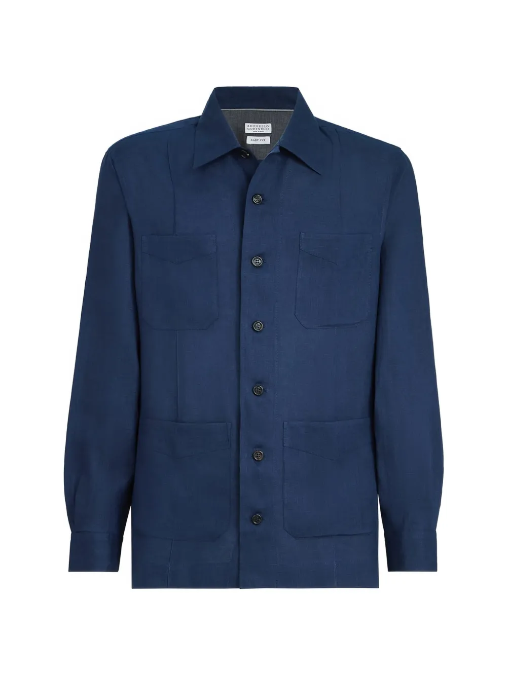 Brunello Cucinelli Camicia a maniche lunghe con bottoni - Blu