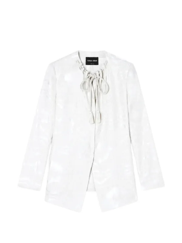 Giorgio Armani Moiré Jacket in White