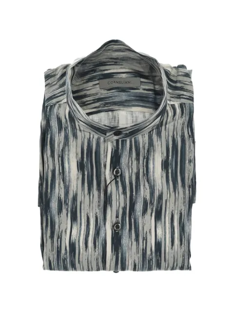 Corneliani patterned mandarin-collar shirt
