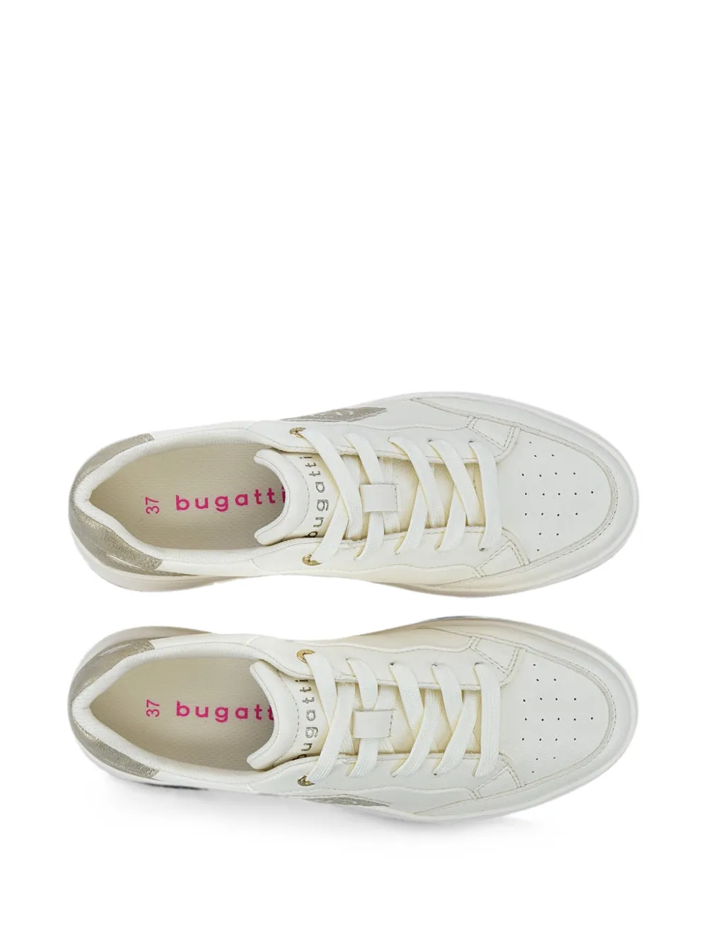 Bugatti Sneakers met metallic afwerking en logo-patch Beige