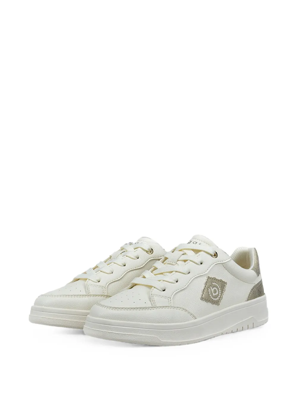 Bugatti Sneakers met metallic afwerking en logo-patch Beige