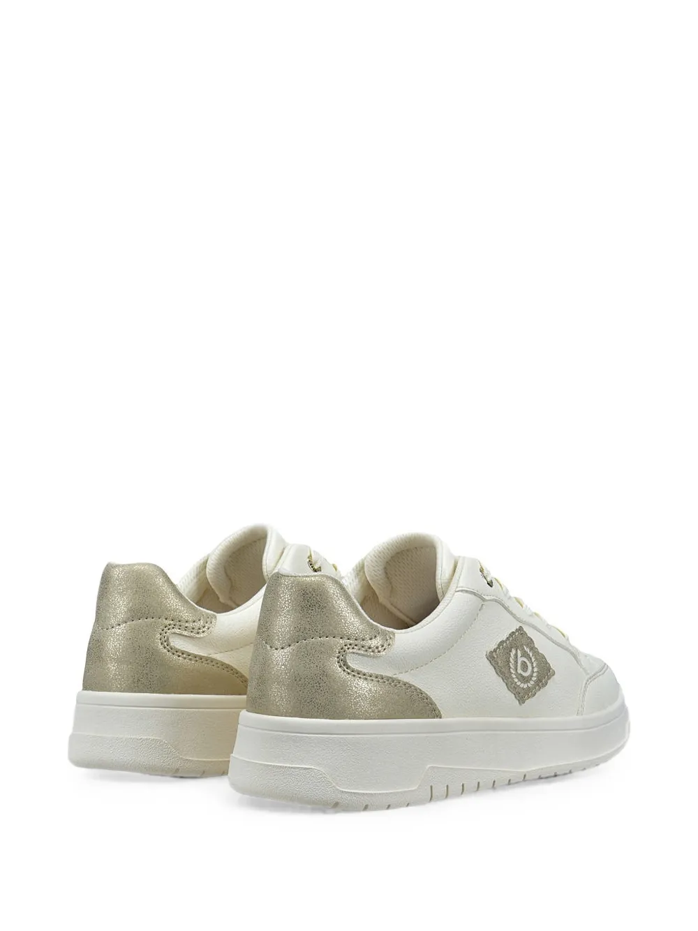 Bugatti Sneakers met metallic afwerking en logo-patch Beige