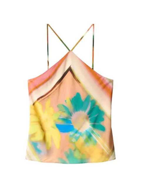 STAUD Cubism floral-print top