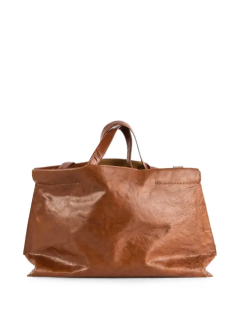 bea mombaers tumbled grained leather tote bag