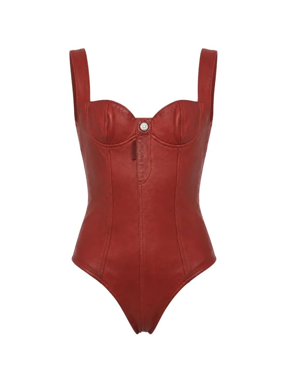 DSQUARED2 logo-button leather bodysuit - Rot