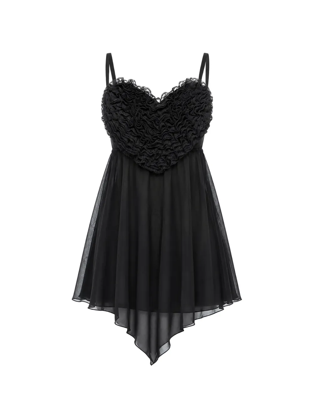 DSQUARED2 ruffled sweetheart-neck mini dress - Schwarz