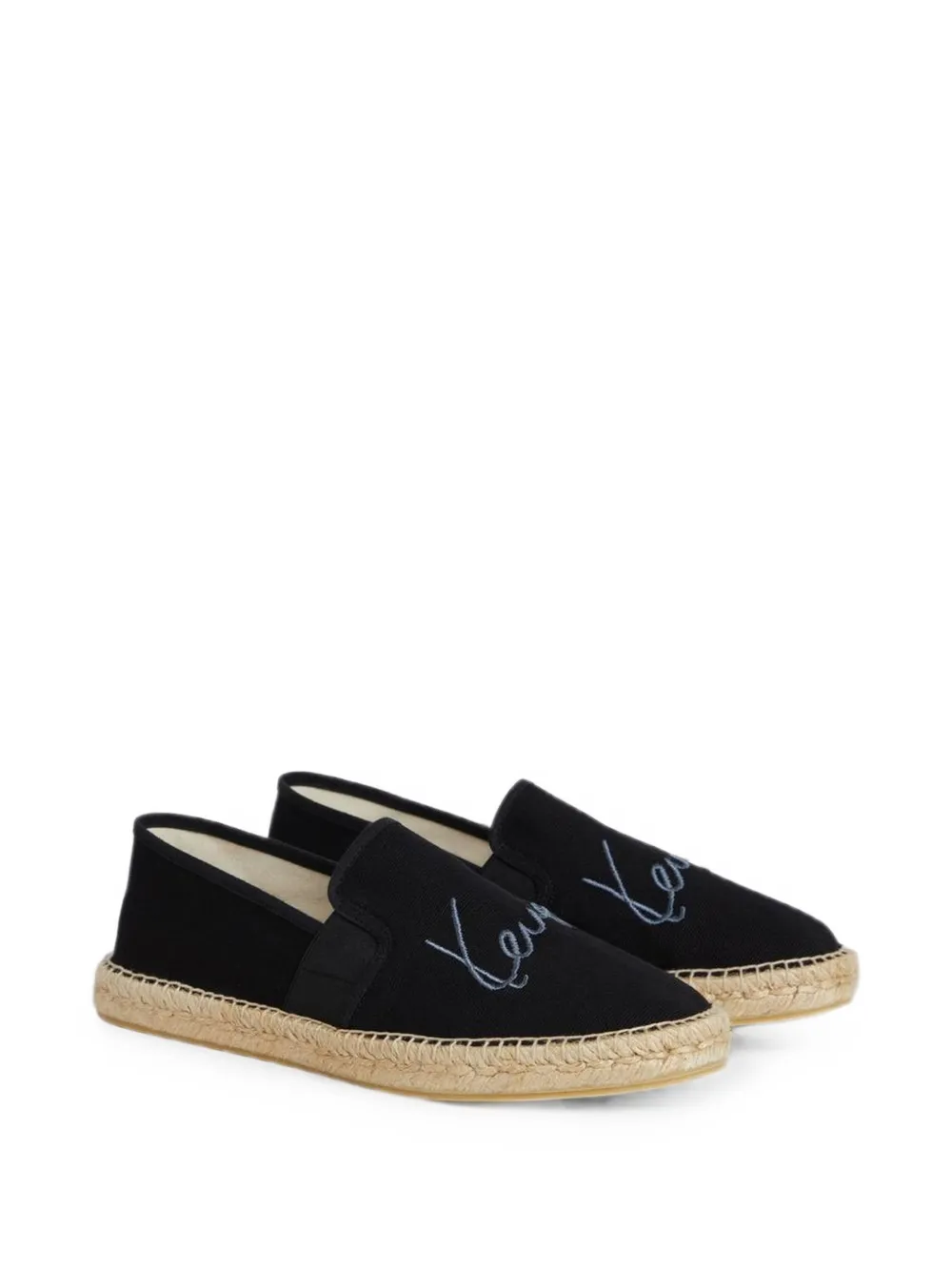 Kenzo logo-embroidered espadrilles Zwart