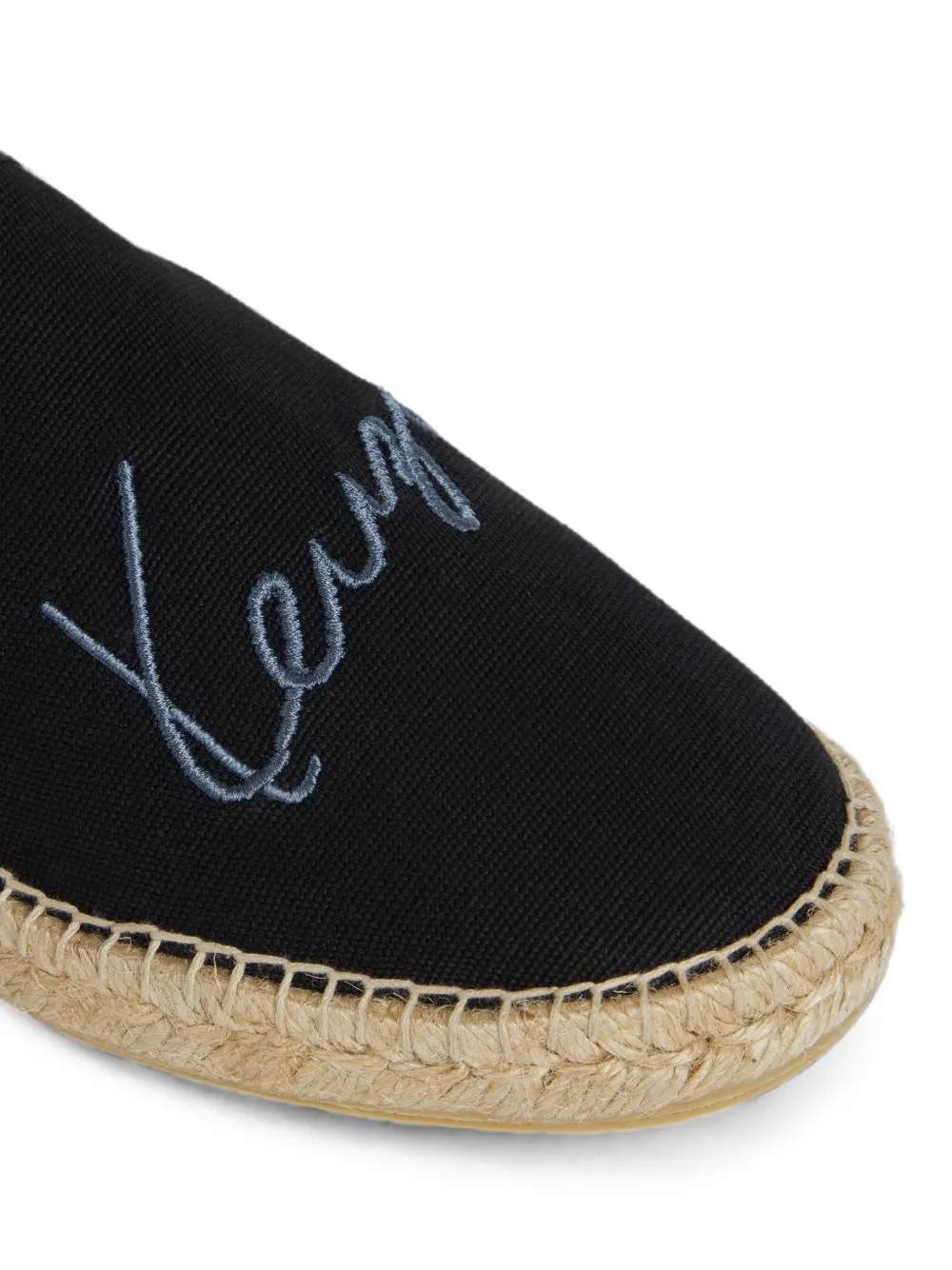 Kenzo logo-embroidered espadrilles Zwart