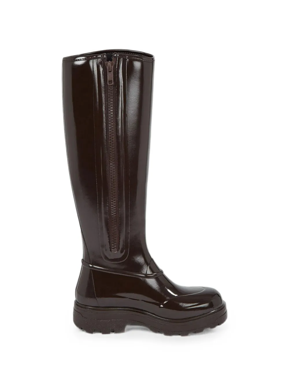 KASSL Editions Tijntje patent-finish knee-high boots - Brown