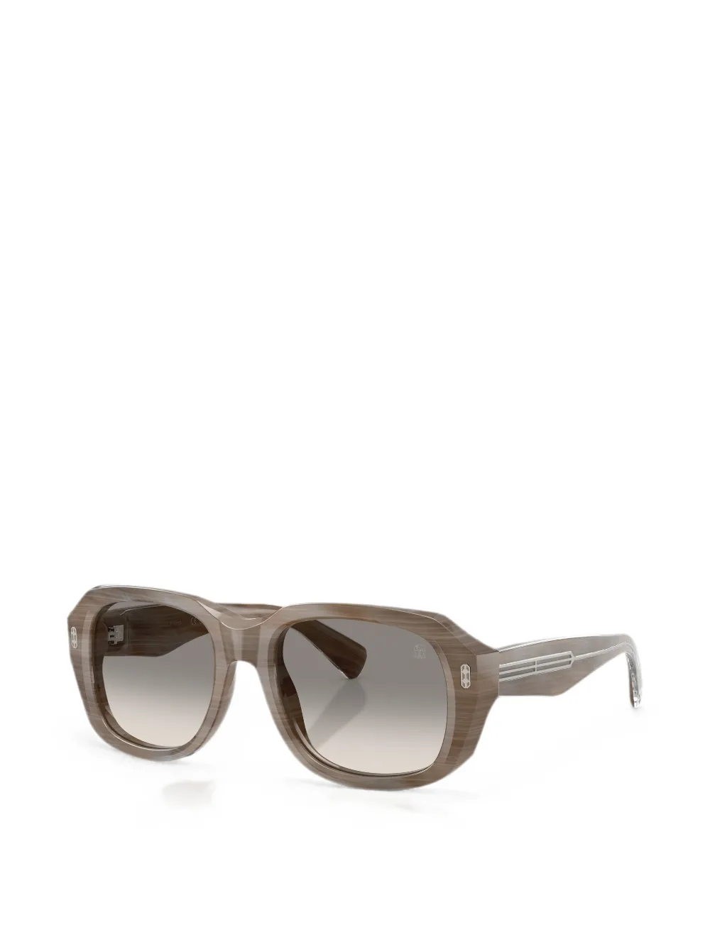 Brunello Cucinelli Zonnebril met geometrisch montuur Bruin