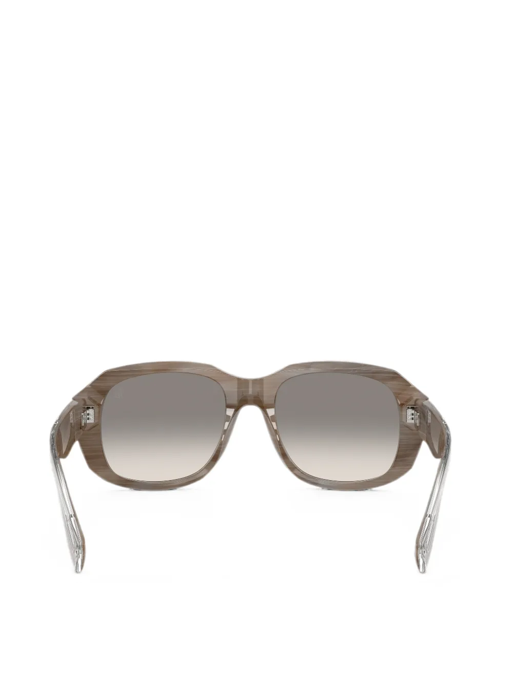 Brunello Cucinelli Zonnebril met geometrisch montuur Bruin