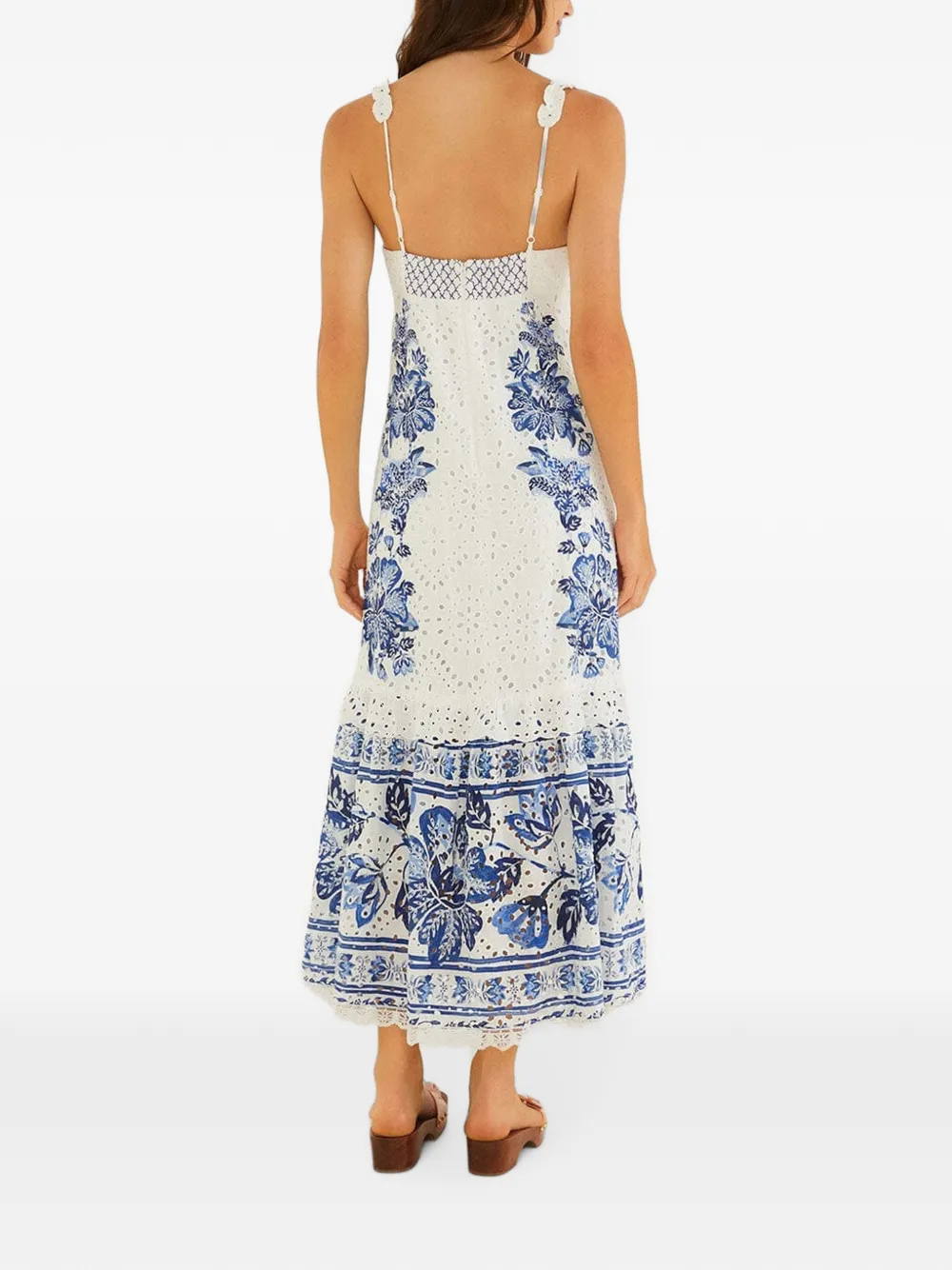 FARM Rio Broderie anglaise jurk Wit