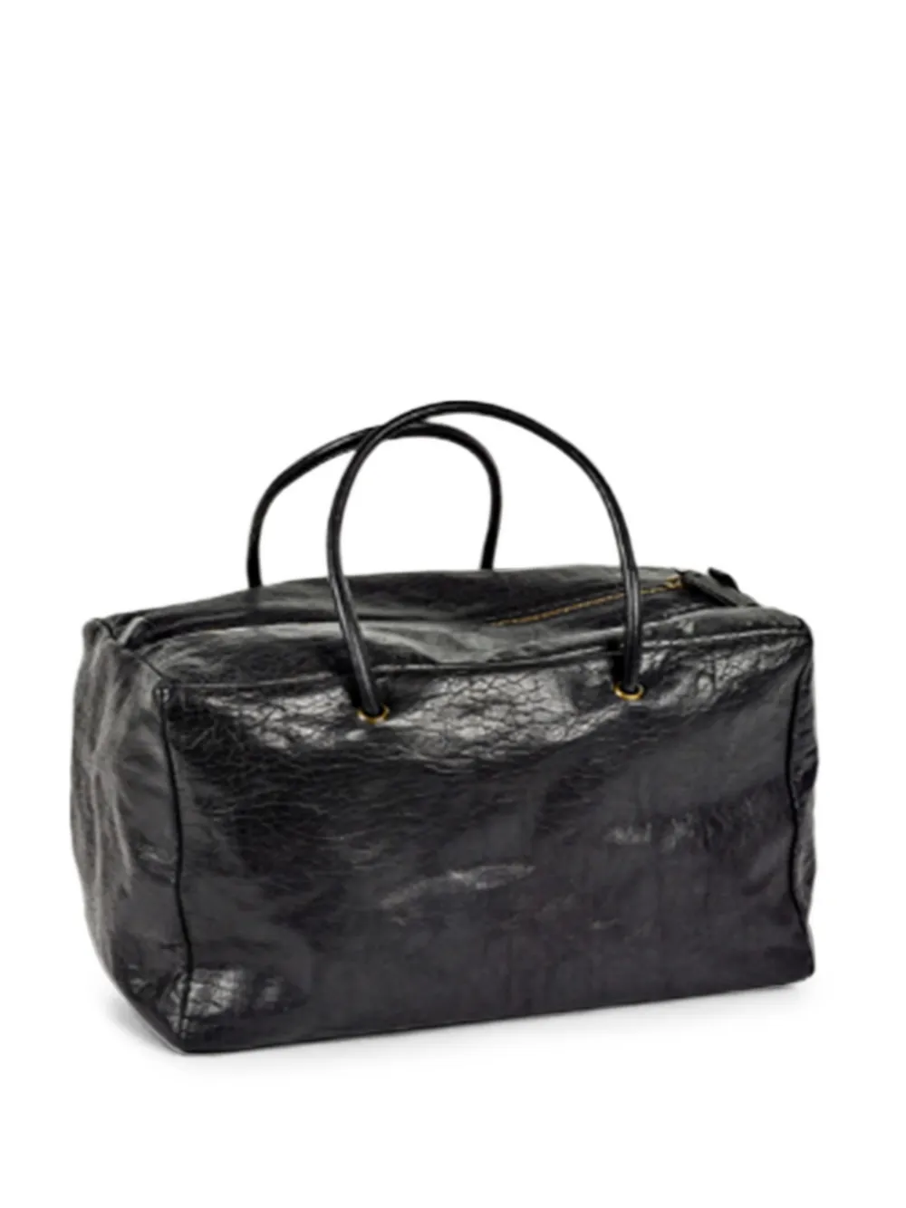 bea mombaers large crinkled-finish shoulder bag - Black