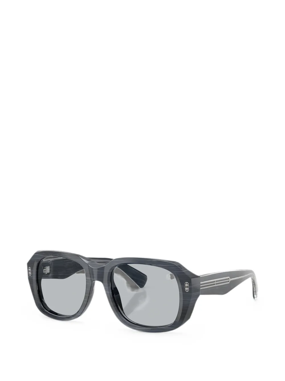 Brunello Cucinelli Zonnebril met geometrisch montuur Grijs