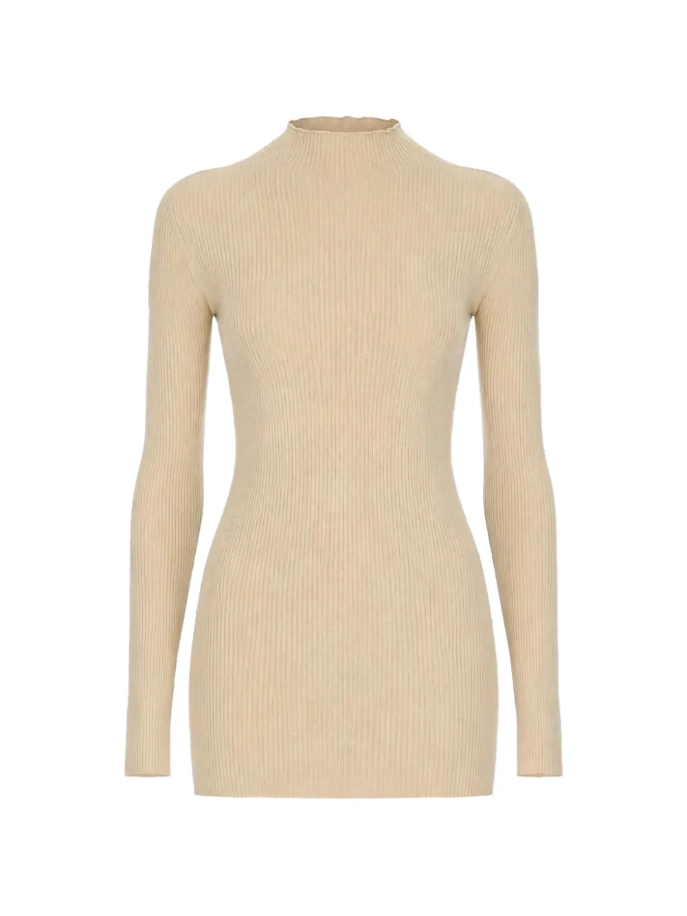 Rick Owens ribbed-knit high-neck sweater - Toni neutri