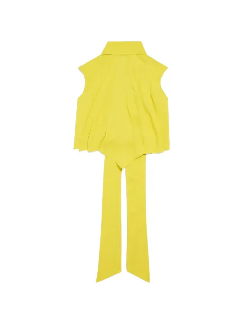 Balenciaga draperet bluse med sløjfe