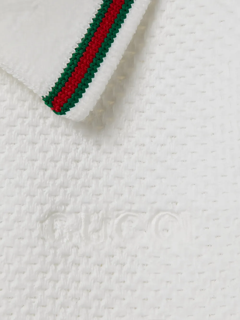 Gucci Kids Katoenen polojurk met borduurwerk Wit