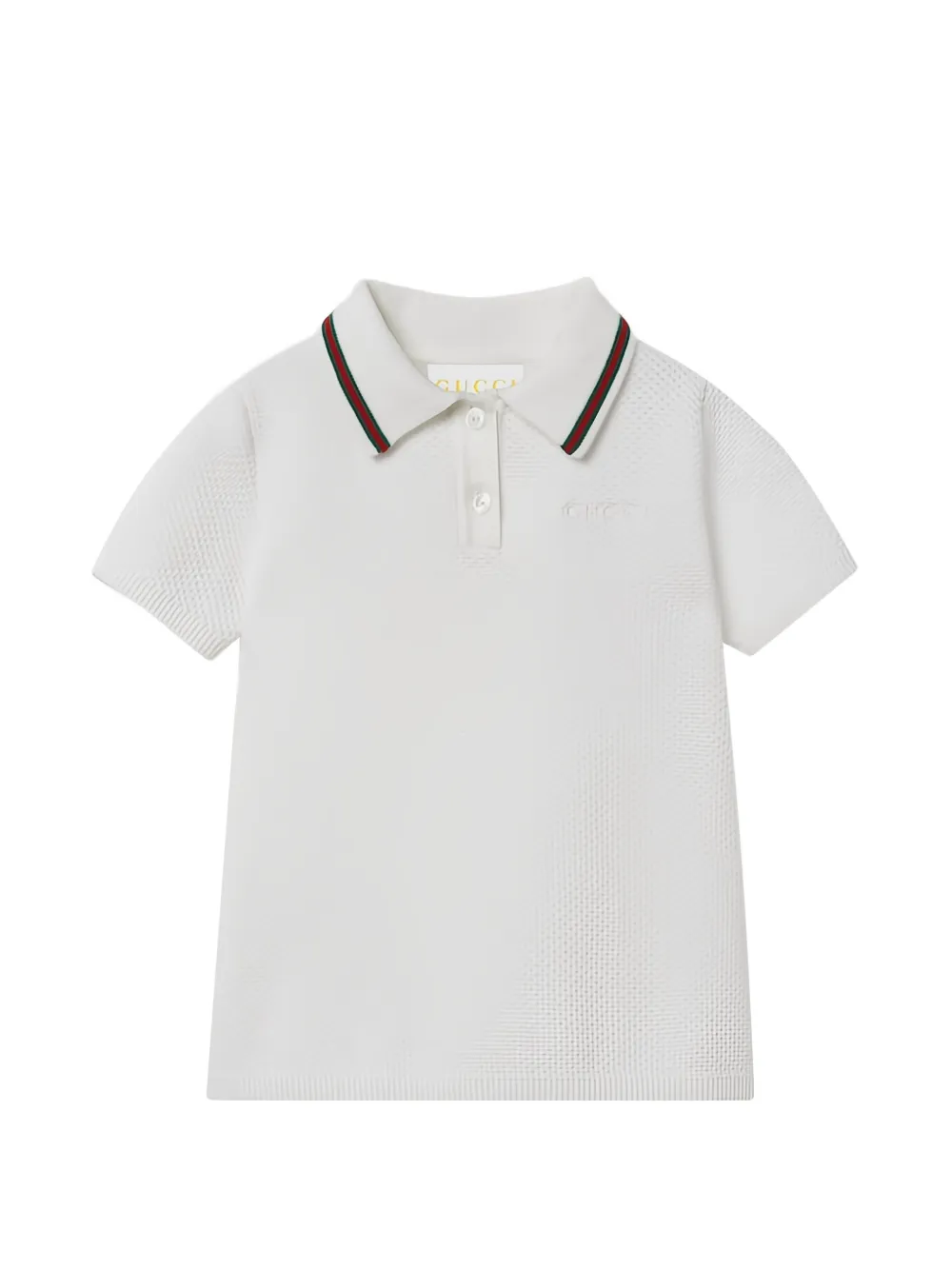Gucci Kids embroidered cotton polo dress - Weiß