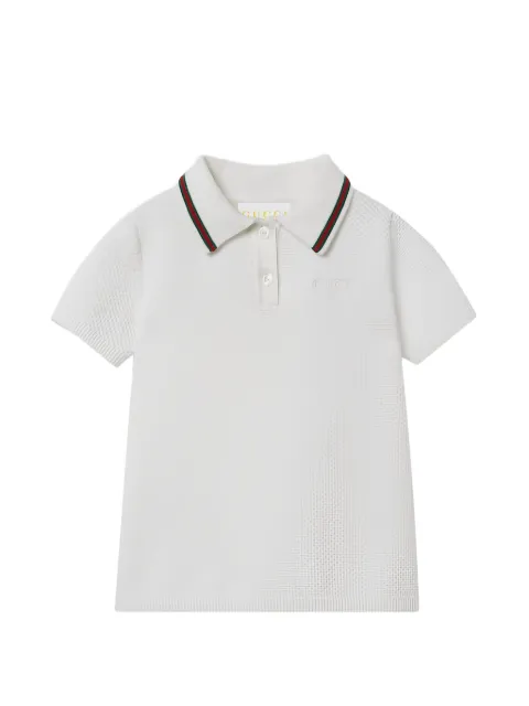 Gucci Kids vestido estilo polo de algodón con bordado