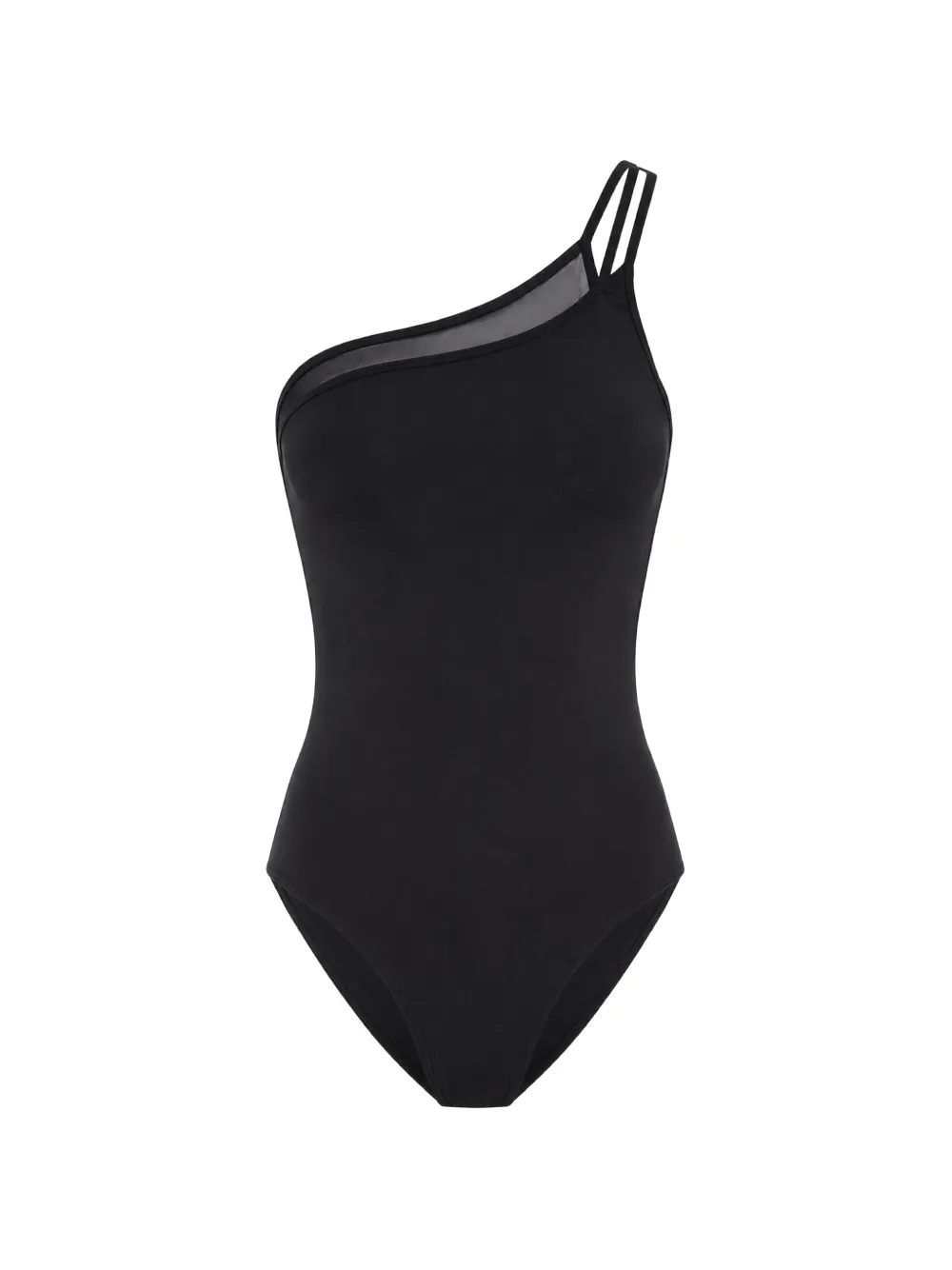 Gottex one-shoulder mesh-panel swimsuit - Nero
