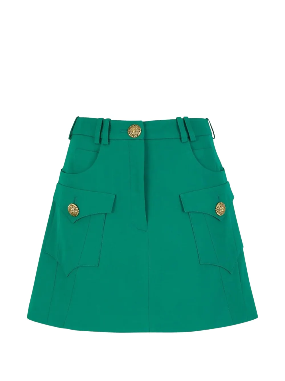Balmain button-embellished mini skirt - Verde