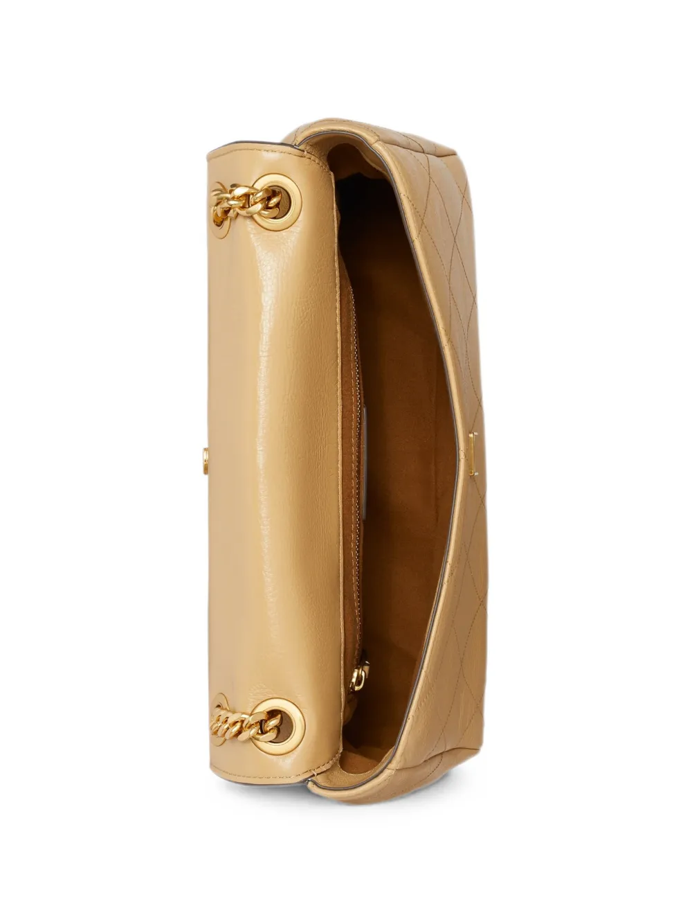 Tory Burch Charlie gewatteerde leren schoudertas Beige