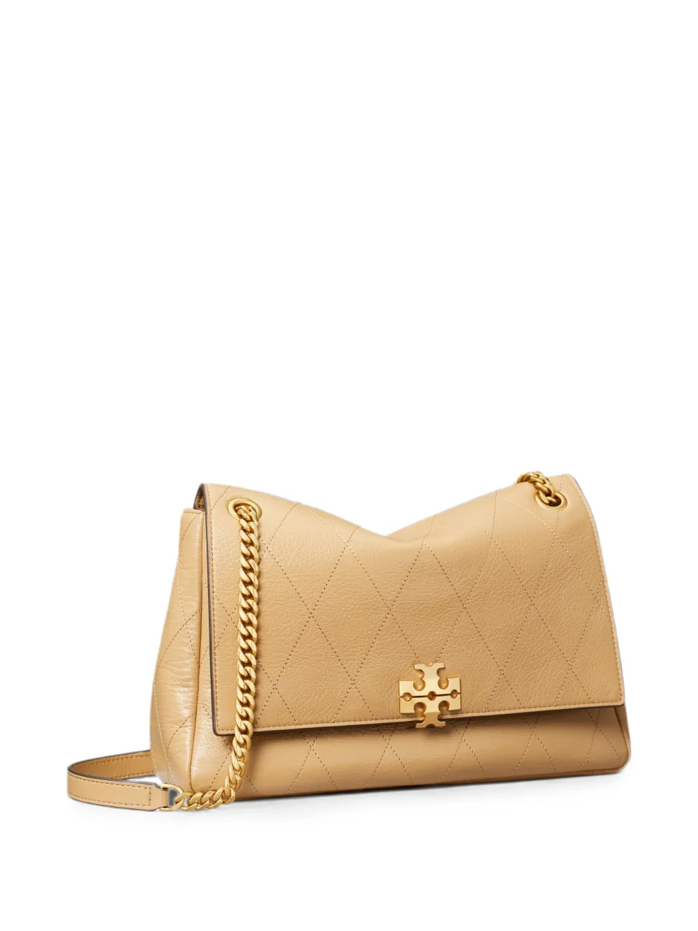 Tory Burch Charlie gewatteerde leren schoudertas Beige